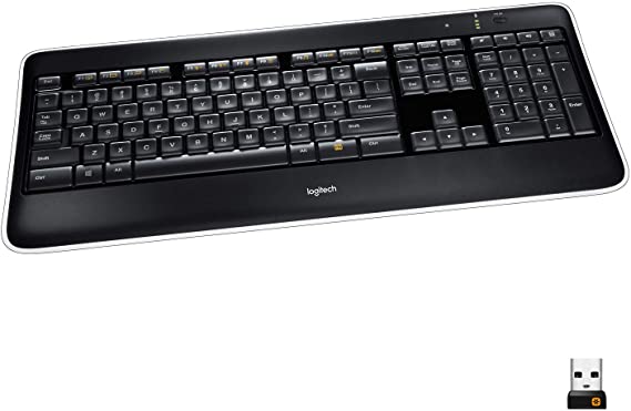 Logitech K800 Wireless Illuminated Keyboard — Backlit Keyboard, Fast-Charging, Dropout-Free 2.4GHz Connection