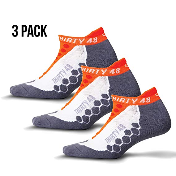 Thirty 48 Running Socks for Men and Women by Features CoolMax Fabric That Keeps Feet Cool & Dry - 1 Pair, 3 Pair, or 6 Pair