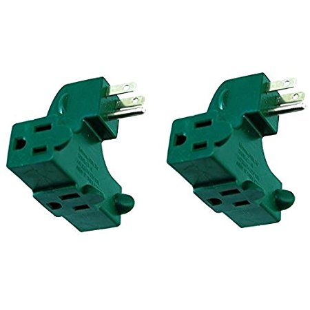 Right Angle Wall Tap - 3-Outlet Splitter - Ul Listed - Behind Furniture (2pc)