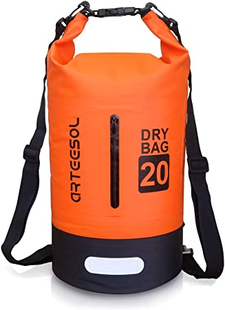 Waterproof Dry Bag, Arteesol Ultralight PVC Dry Sack 5L/10L/20L/30L Waterproof Backpack with Double Shoulder Adjustable Strap for Outdoor Water Sports,Boating Hiking,Kayaking Canoeing,Fishing Etc