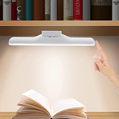 Wireless Under Cabinet Lighting,Rechargeable Magnetic Led Closet Light,Angle Adjustable,Touch Control,Adjustable Color & Brightness,for Mirror/Dormitory/Kitchen/Cabinet-White