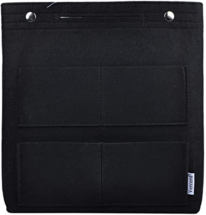 Vercord Felt Tall Long Purse Tote Backpack Bag Insert Organizer Inside for Women Black