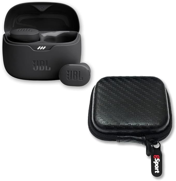 JBL Tune Buds Noise Cancelling True Wireless Earbud Bundle with gSport Case (Black)