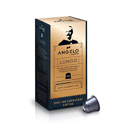 120 Nespresso Compatible Pods Lungo Coffee Pods (6 x 20 Capsules) from Angelo By Charbrew