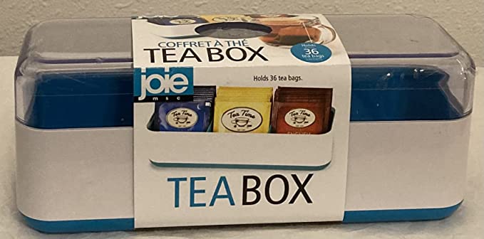 Joie Tea Storage Box, Holds 36 Tea Bags (Blue)