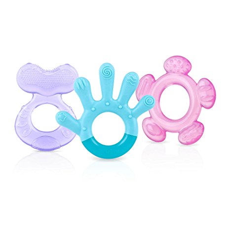 Nuby 3 Step Teether Set, BPA Free, Girl