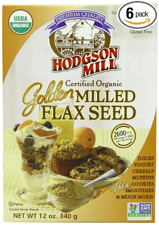 Hodgson Mill Organic Golden Milled Flax Seed, 12-Ounce Boxes (Pack of 6)