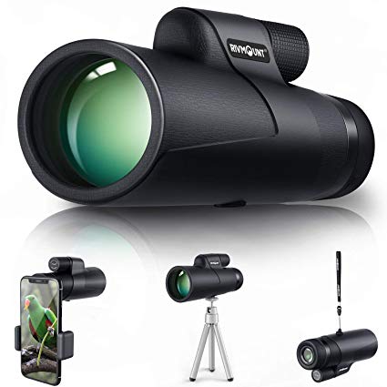 rivmount 10x42 HD Monocular for Adult Compact Durable,Roof Prism with FMC BK4 Lens for Hiking Birdwatching Match Watching and Concert RIVMOUNT RMB Black 101