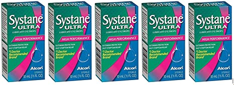 Systane Ultra Lubricant Eye Drops Dry Eye Therapy (10 ml), .33 fl oz - (5 Bottles Total)