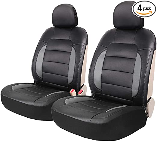 Leader Accessories Mustang Platimun 2 Sideless Leather Seat Covers Universal for Car Truck SUV Front Seats