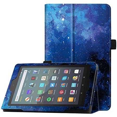 Famavala Folio Case Cover Compatible with All-New 7" Fire 7 Tablet [9th Generation, 2019 Release] (Blugaxy)