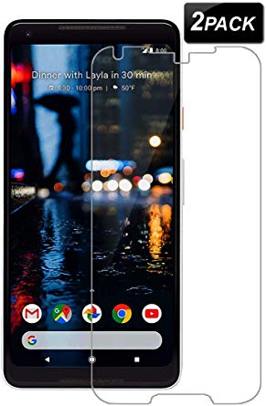 (2PACK) ilovepo Google Pixel 2XL Screen Protector,Tempered Glass Screen Protector for Pixel 2XL[Anti-Glare][Bubble-Free][Anti-Scratch][HD-Clear][0.26mm]