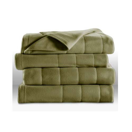 Sunbeam Royal Dreams Twin Quilted Fleece Electric Blanket Ivy Green