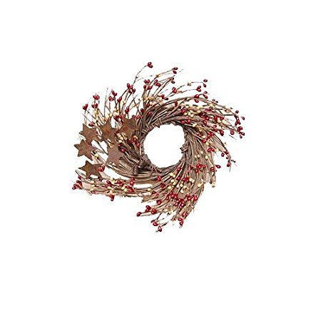 Burgundy and Old Gold Pip and Twig with Rusty Star Wreath, 7"