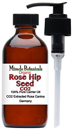 Miracle Botanicals Organic CO2 Extracted Rose Hip Seed Oil - 100% Pure Rosa Canina - Therapeutic Grade - 4oz.