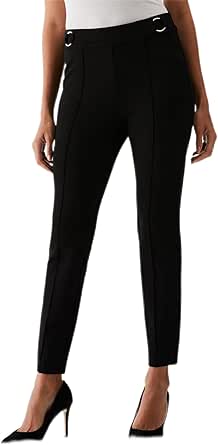 Rafaella Women's Petite Slim Ankle Pant With Hardware, Pull-on Waist With Slimming Panel, Stretch Fabric, Classic Fit