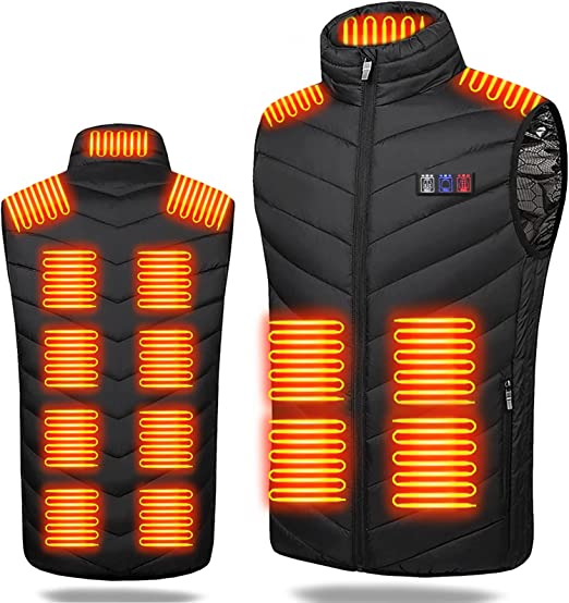 NAVRUF Heated Vest,Heated Clothing for men women, Lightweight USB Electric Heated Jacket with 3 Heating Levels, 15 Heating Zones, Adjustable Size for Hiking (Battery Pack Not Included)