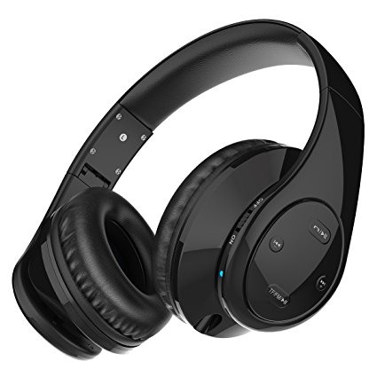 Picun P7 Bluetooth Headphones Wireless Foldable Noise Reducing Headsets With Mic and Volume Control for Kids Adults (Black)