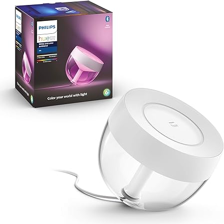 Philips Hue Iris White and Colour Ambiance Table Lamp Smart Lighting. [White] with Bluetooth. Works with Alexa, Google Assistant and Apple HomeKit, 1 Count (Pack of 1)