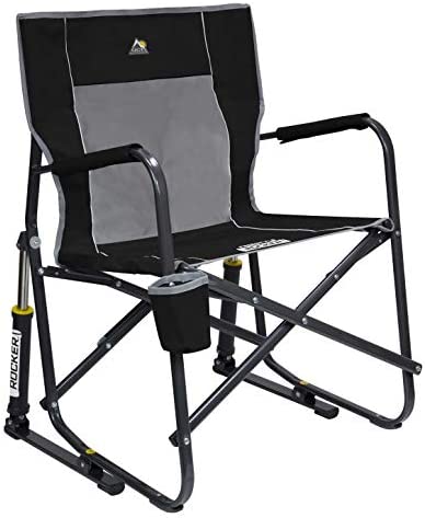 GCI Outdoor Freestyle Rocker Portable Rocking Chair & Outdoor Camping Chair, Black