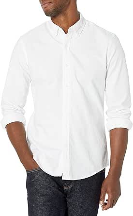 Amazon Essentials Men's Slim-fit Long-Sleeve Solid Pocket Oxford Shirt