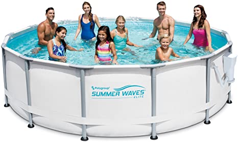 Summer Waves Elite 14' x 42" Premium Frame Above Ground Swimming Pool with Filter Pump System And Deluxe Accessory Set