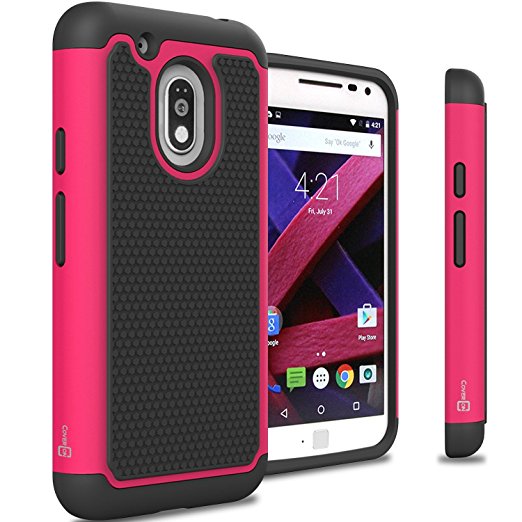 Moto G4 Play Case, Moto G Play (4th Gen.) case CoverON [HexaGuard Series] Slim Hybrid Hard Phone Cover Case for Motorola Moto G4 Play / Moto G Play (4th Gen.)- Hot Pink