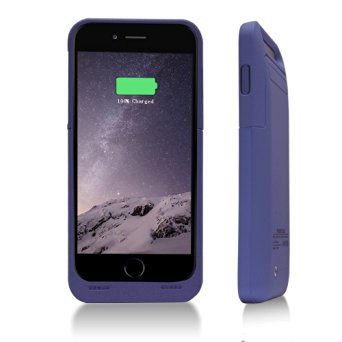 BSWHW Rechargeable Backup Power Cover 3500mah For 4.7" iPhone 6 with Built-in Kickstand,External Power Bank Case Backup Battery Charge Cover Portable Charging Case Cover protection case (Blue)