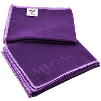 MEGALOVEMART Set of 2 Super Absorbent Suede Non Slip Microfiber Sports & Hot Yoga Gym Towels - Choose Your Color and Size