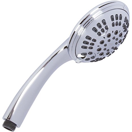 6 Function Handheld Shower Head - Amazing High Pressure, Adjustable Hand Held Showerhead - Indoor And Outdoor Modern Bath Spa Fixture - Aqua Elegante - Chrome