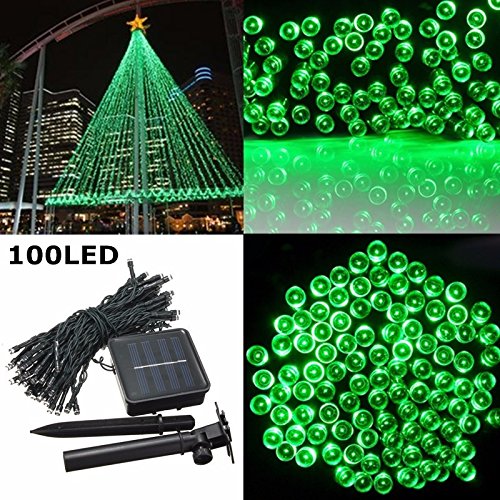 Solar String Lights,SOLMORE 55.8ft /17M 100 LED Ambiance Lighting Waterproof Solar Starry Fairy Outdoor String Lights for Wedding,Gardens,Homes,Party,Patio, Landscape,Christmas Lights Decor Green