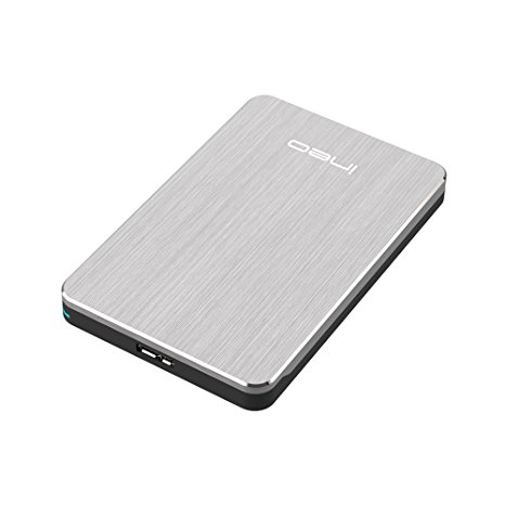 ineo Ultra-Slim Aluminum USB 3.0 Tool-Free External Hard Drive Disk Enclosure Case For 2.5 inch 9.5mm & 7.5mm SATA HDD SSD with UASP Supported and Screwless [T2513]