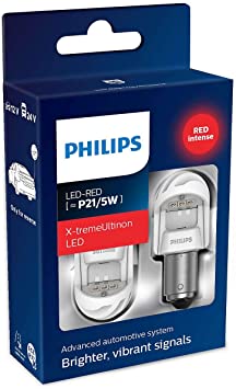 Philips 11499XURX2 LED car signaling Bulb (P21/5W red), Set of 2