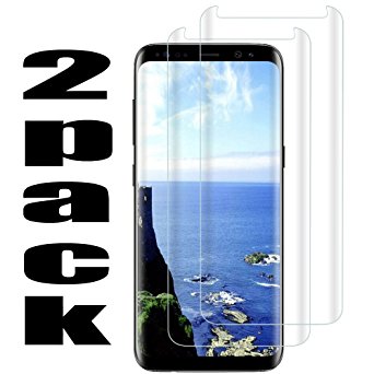 2 pack Galaxy S8 Glass Screen Protector, [Case Friendly] [Updated Version] Screen Protector HD Glass Screen Protector for Samsung Galaxy S8 Glass Clear