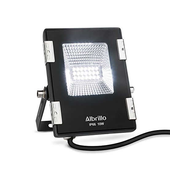 Albrillo 10W LED Flood Lights 100W Halogen Bulb Equivalent, 6000K Daylight White, 800lm, IP66 Waterproof Flood Light Outdoor Work Light Security Light