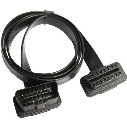 Veepeak OBD-II OBD2 Extension Cable SAE J1962 Diagnostic Connector Extender Flat Angled 16pin Male to Female M-F 1.2m (3.9ft)