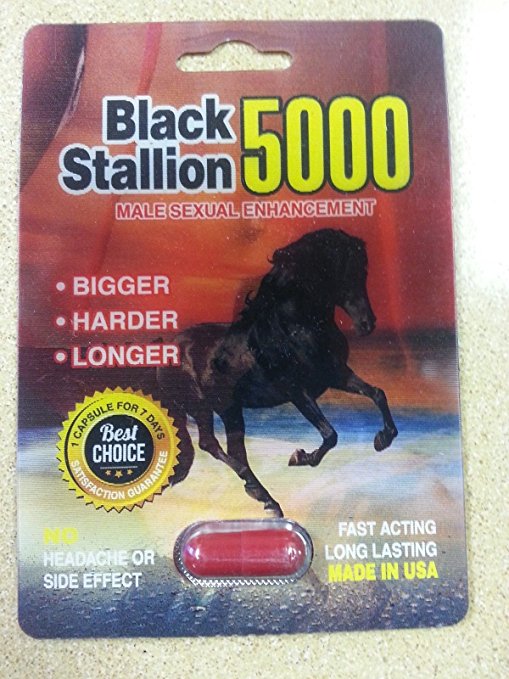 BLACK STALLION 5000 ALL NATURAL MALE SEXUAL ENHANCEMENT SEX PILLS (3 PACK)