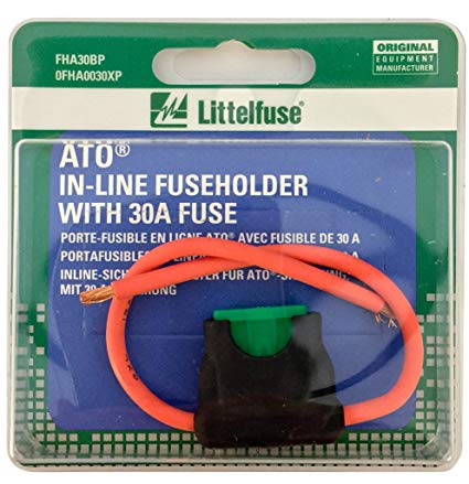 Littelfuse 0FHA0030XP ACS ATO HD Carded Inline Fuse Holder with 30 Amp Fuse