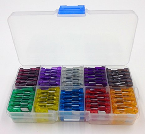 MorningRising 100 pcs Assorted Auto Car Trunk Standard Blade Fuse 3,5,7.5,10,15,20,25,30,35,40Amp Car Boat Truck SUV Automotive Replacement Fuses Auto Holder Fuse Kit Car Accessories