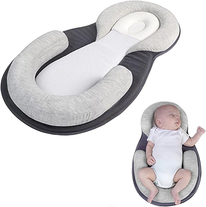 Baby Lounger Pillow,Baby Pillows for Sleeping for Newborn,Baby Snuggle Nest Sleeper Lounger for Newborn with Soft & Breathable Head Support Pillow for Newborn Prevent Flat Head