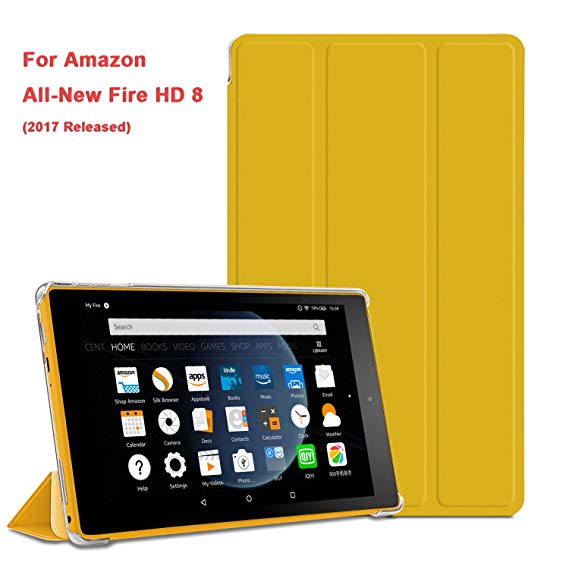 Amazon Fire HD 8 Case (2017/2016 Released, 7th/6th Generation) -NUYEA Ultra Slim Lightweight PU Leather Folio Case with Smart Auto Wake/Sleep for 2017 All-New Amazon Fire HD 8(G)