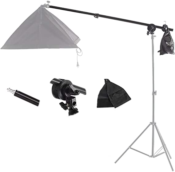 RangerRider Light Stand Boom Arm Photography Adjustable 29-55 inches with Grip Head and Sandbag for Photo Studio Softbox Lighting Stand