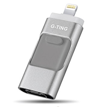 USB Flash Drives for iPhone 32GB Pen-Drive Memory Storage, G-TING Jump Drive Lightning Memory Stick External Storage, Memory Expansion for Apple IOS Android Computers(Silver)