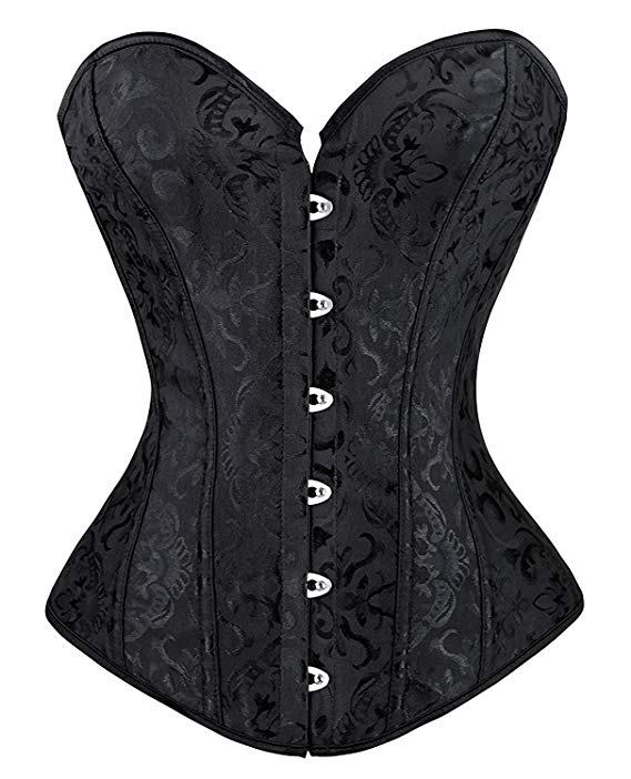 Camellias Women 's Lace Up Boned Sexy Plus Size Overbust Corset Bustier Bodyshaper Top with G-String