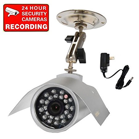 VideoSecu Outdoor Day Night Vision CCD Bullet Security Camera 24 IR Leds 420TVL 6mm Lens for CCTV DVR Home Surveillance System with Power Supply 3QS