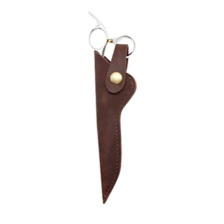 Scissors Pouch, Boshiho Genuine Leather Salon Barber Hairdressing Scissors Holster Holder Case Bag for 6 Inch Scissor (Brown)