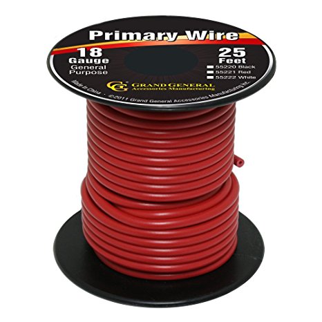 Grand General 55221 Red 18-Gauge Primary Wire