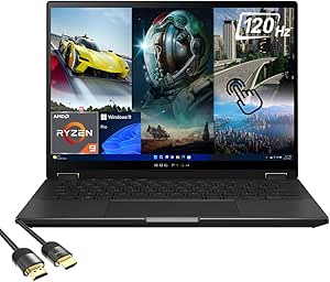 ASUS ROG Flow X13 Gaming Laptop, 13.4 FHD 120Hz Touch Display, AMD 8-core Ryzen 9 7940HS, 16GB DDR5, 512GB PCIe 4.0, Backlit KB, WiFi 6E, Webcam, Bluetooth, HDMI, USB-C, PDG HDMI Cable, Win 11 Pro