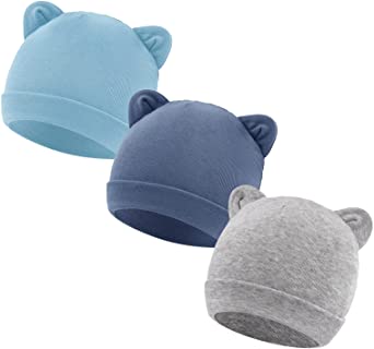 Cotton Newborn Hat Boy Girl Beanie Infant Hospital Cap Soft No Scratch Mittens for 0-4Months