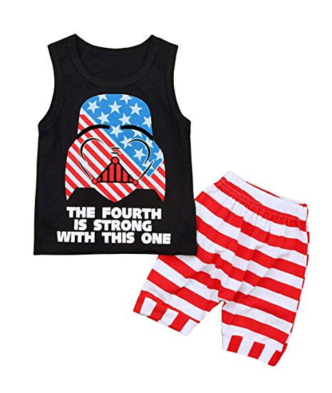 Infant Toddler Baby Boy 2Pcs Outfits Set Sleeveless Tops and Short Pants Summer Clothing